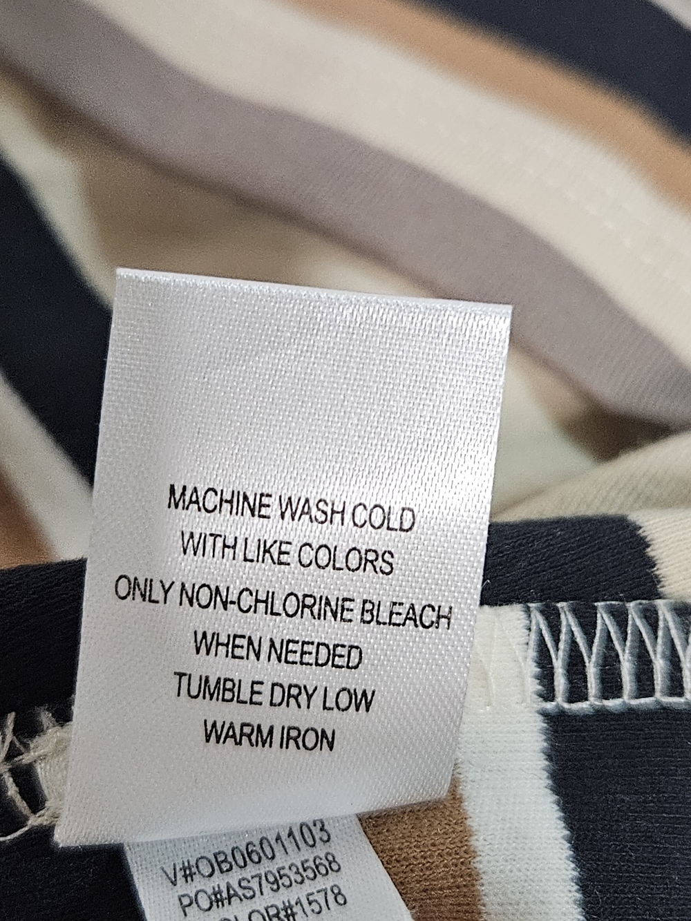 Koret Striped Short Sleeve Tee in Cream, Tan and Black - Picture 6 of 6